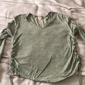 Green Long Sleeve Tie Shirt